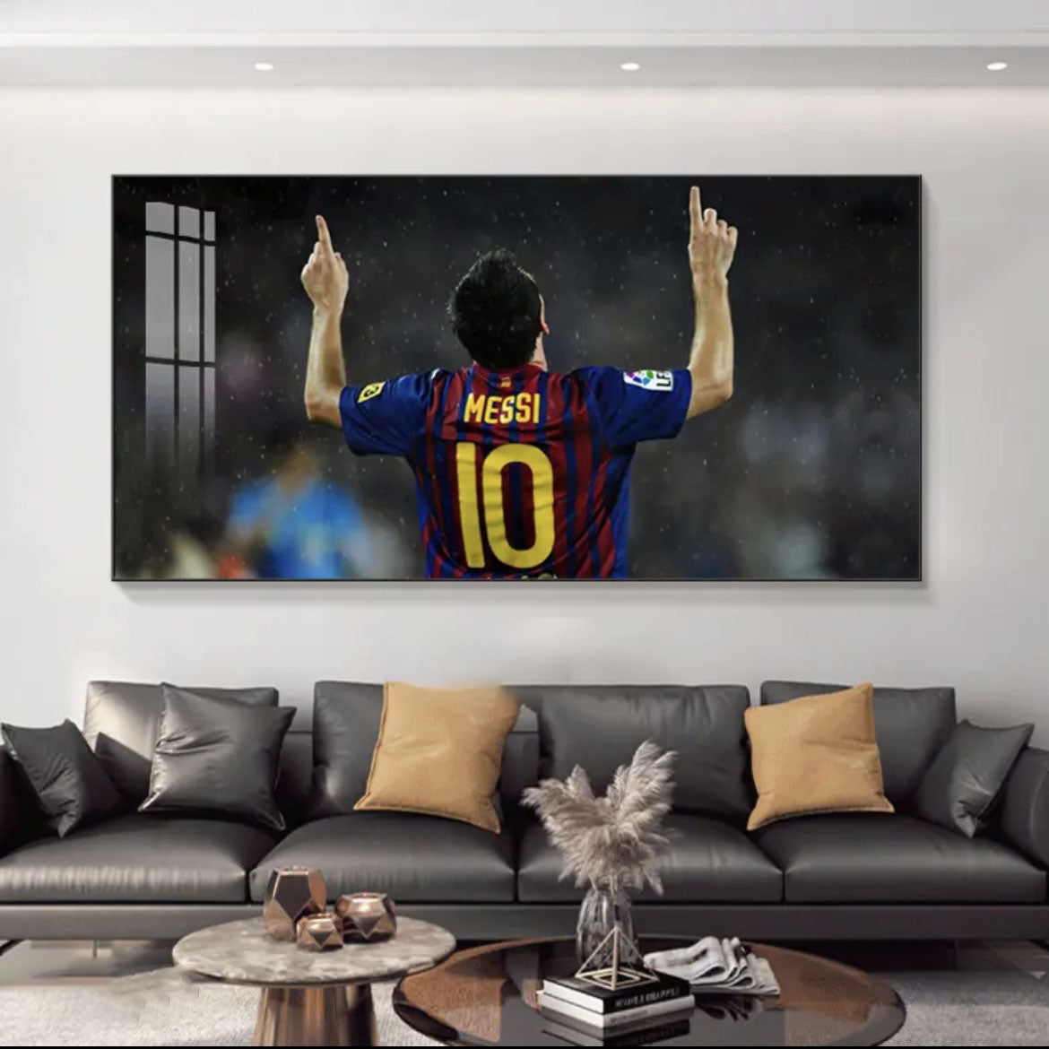 Lionel Messi Barcelona Jersey Celebration Football Wall Art Living Room Bedroom Sports Club Decor
