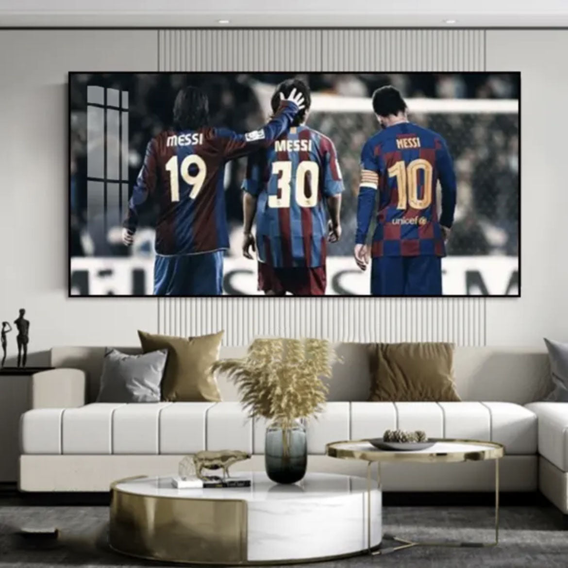 Lionel Messi Barcelona Jersey Celebration Football Wall Art Living Room Bedroom Sports Club Decor