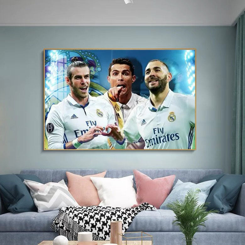 Real Madrid's BBC & Barcelona's MSN: Legendary Football Tridents - Horizontal 3:2 WallArt