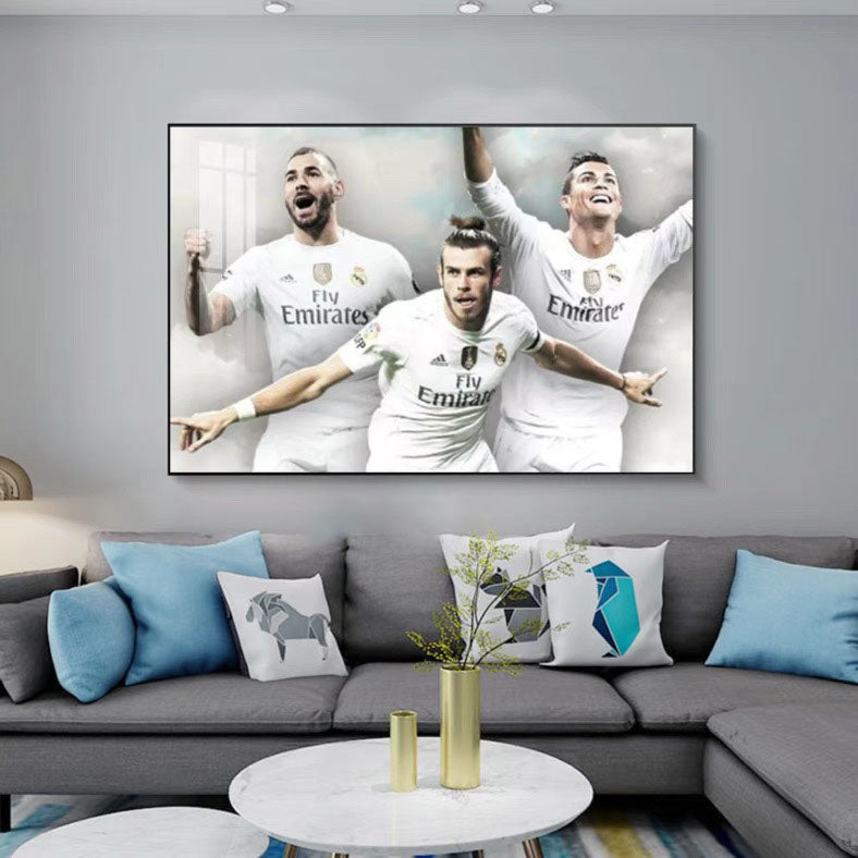 Real Madrid's BBC & Barcelona's MSN: Legendary Football Tridents - Horizontal 3:2 WallArt