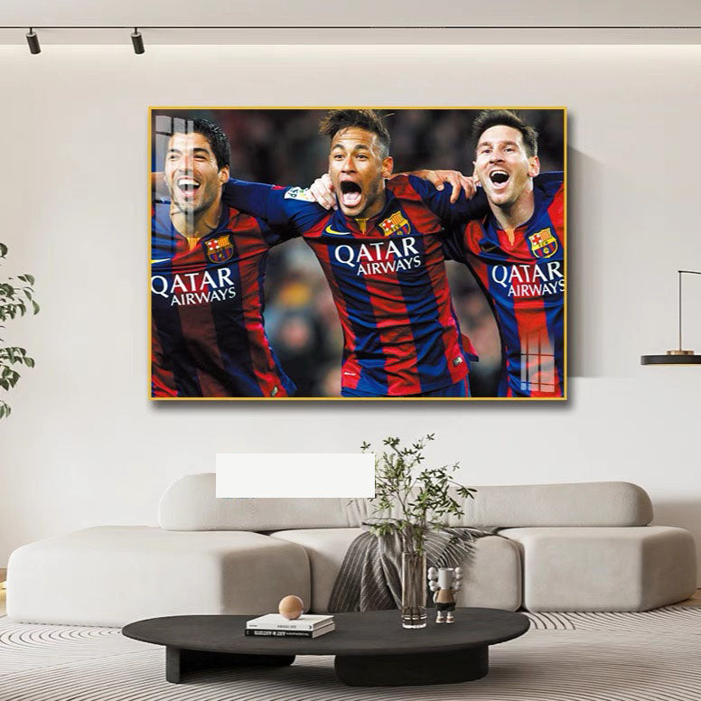 Real Madrid's BBC & Barcelona's MSN: Legendary Football Tridents - Horizontal 3:2 WallArt