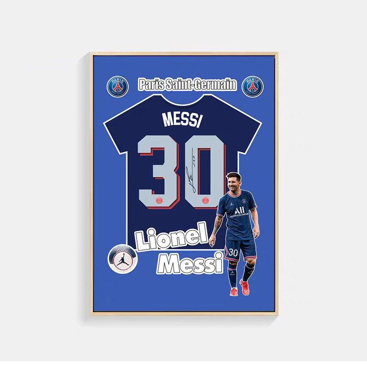 Lionel Messi Signed Jersey Football Wall Art  (GRAPHIC JERSEY）