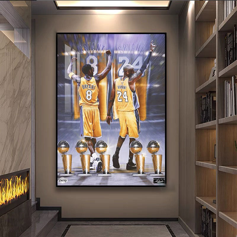 Kobe Bryant 🐍 Black Mamba Wall Art – 81-Point Tribute Poster with “Shush” & Point to the Sky Celebration
