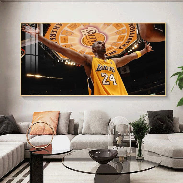 Kobe Bryant 🐍 No.24 Championship Celebration Wall Art – Basketball Tribute Poster for Living Room & Bedroom Decor