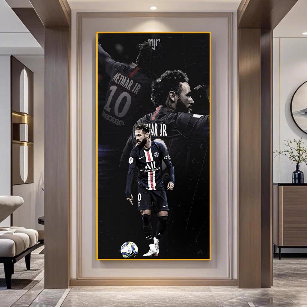 Neymar Jr. Vertical 1:2 WallArt - Crystal Porcelain Painting - Aluminum Frame