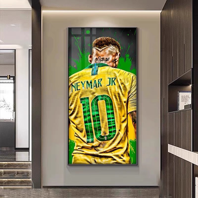 Neymar Jr. Vertical 1:2 WallArt - Crystal Porcelain Painting - Aluminum Frame