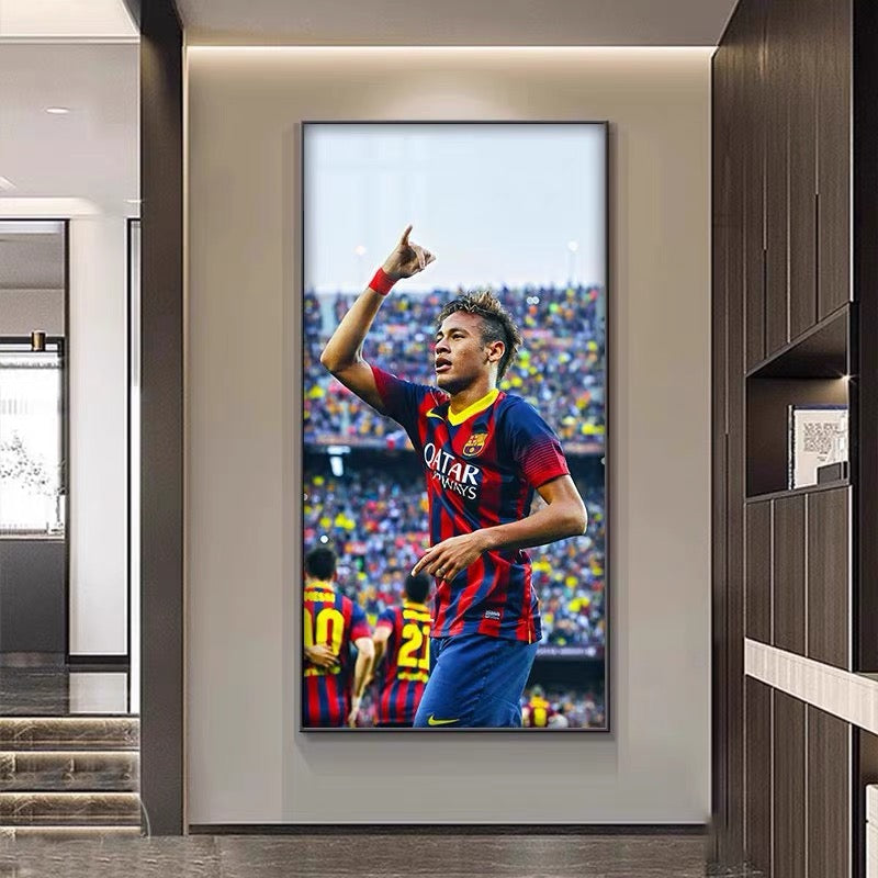 Neymar Jr. Vertical 1:2 WallArt - Crystal Porcelain Painting - Aluminum Frame