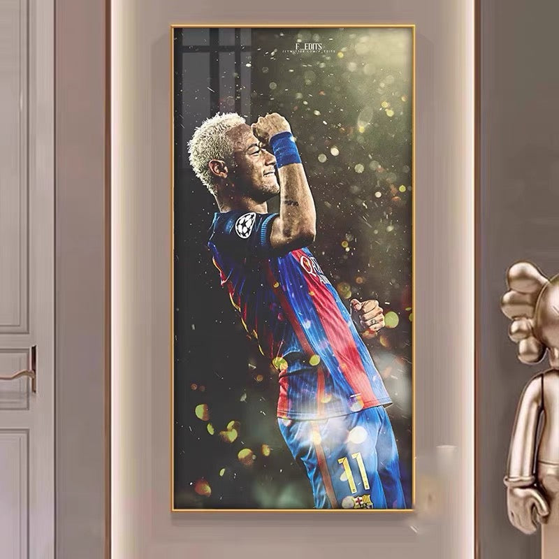 Neymar Jr. Vertical 1:2 WallArt - Crystal Porcelain Painting - Aluminum Frame