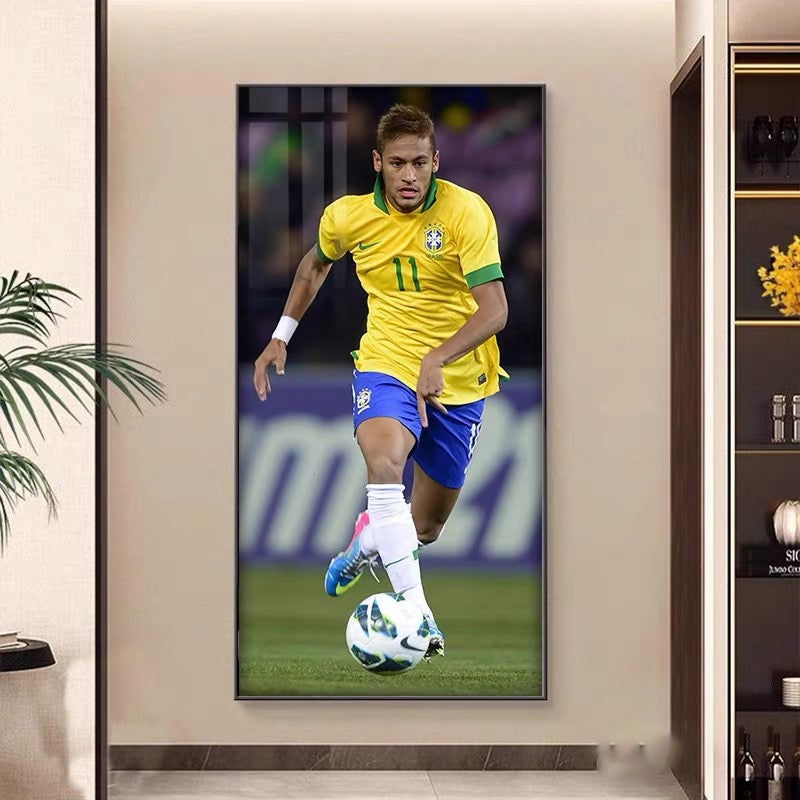 Neymar Jr. Vertical 1:2 WallArt - Crystal Porcelain Painting - Aluminum Frame