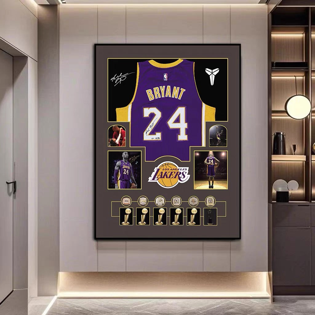 Kobe Bryant 🐍 Graphic Jersey Wall Art – Basketball Tribute Poster for Home Decor