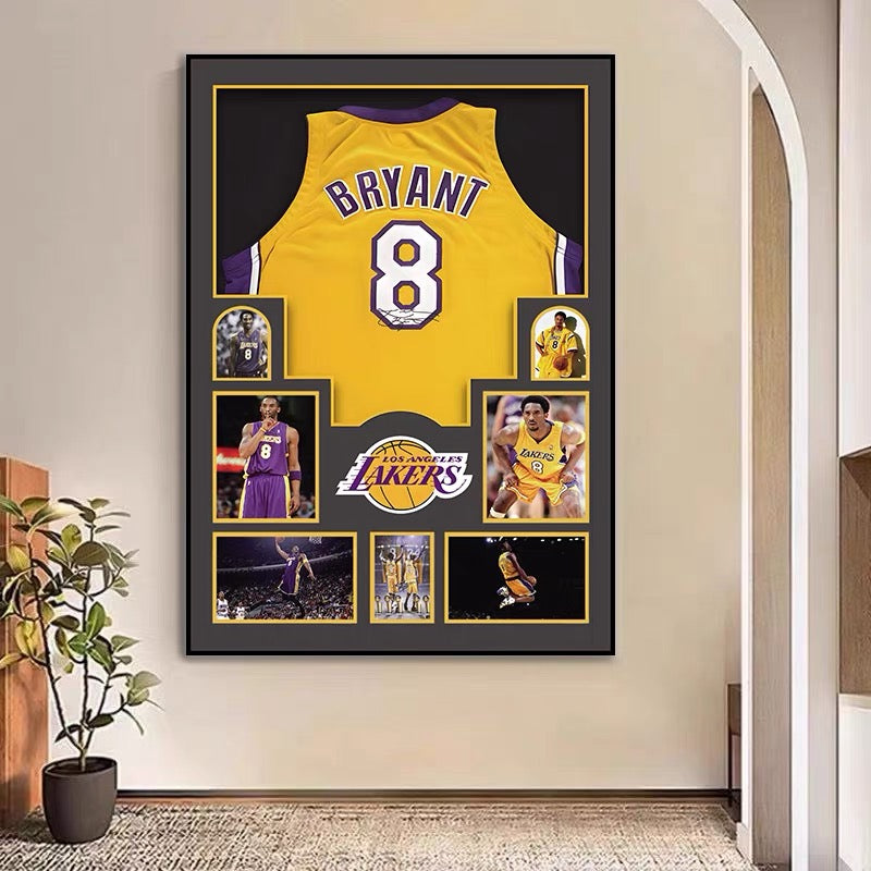 NBA Players Graphic Jersey Wall Art – Basketball Tribute Poster for Living Room & Bedroom Decor