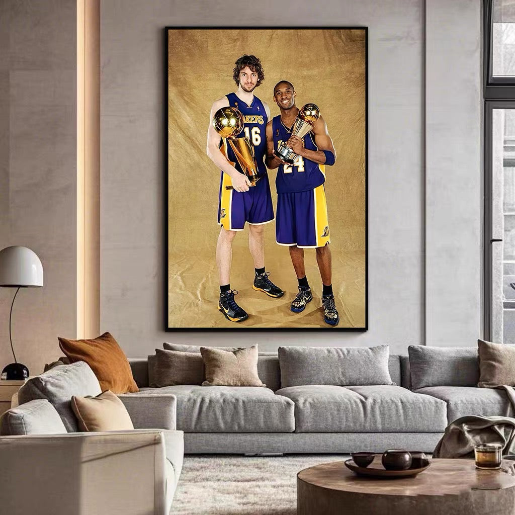 Kobe Bryant No.24 🐍 Championship Wall Art | Basketball Legend Decor