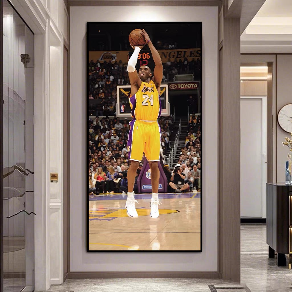 Kobe Bryant 🐍 Black Mamba Wall Art – No.8 & No.24 Iconic Basketball Moments Tribute Poster