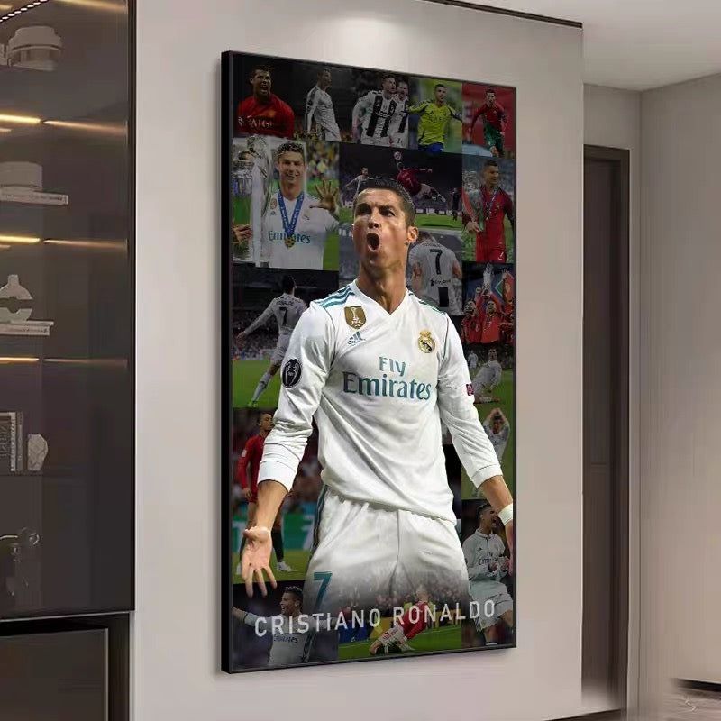 Cristiano Ronaldo Career Timeline Football Wall Art Poster Portugal Manchester United Real Madrid Al Nassr Legend Decor