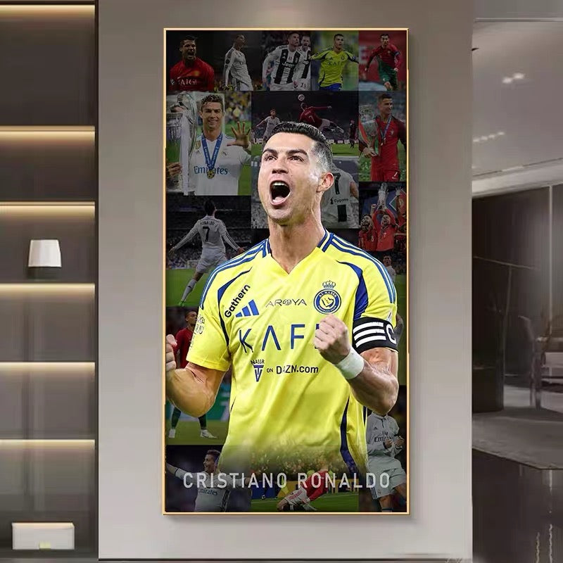 Cristiano Ronaldo Career Timeline Football Wall Art Poster Portugal Manchester United Real Madrid Al Nassr Legend Decor