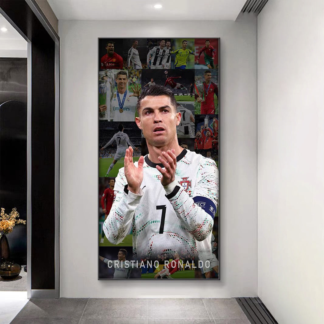 Cristiano Ronaldo Career Timeline Football Wall Art Poster Portugal Manchester United Real Madrid Al Nassr Legend Decor