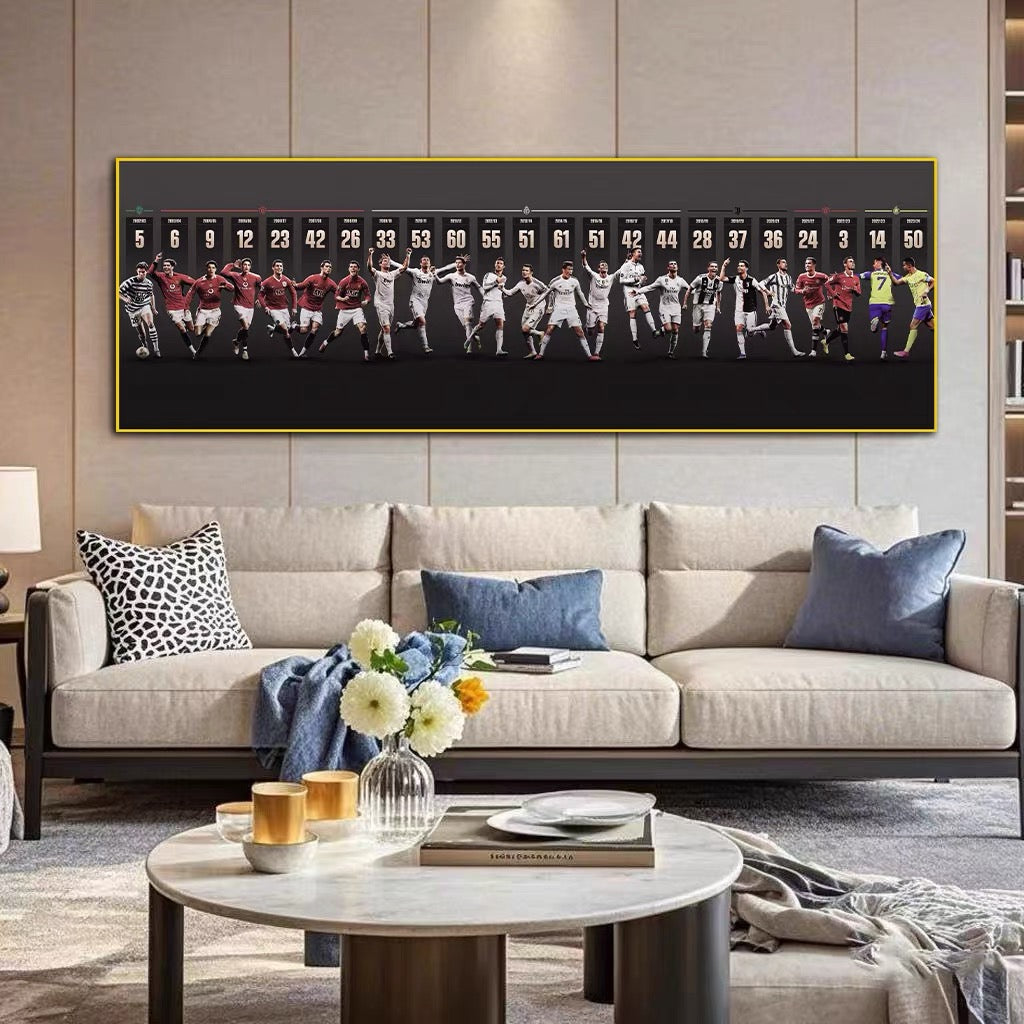 Cristiano Ronaldo Career Tribute Football Wall Art - Portugal & Real Madrid Legend Landscape Print Home Decor