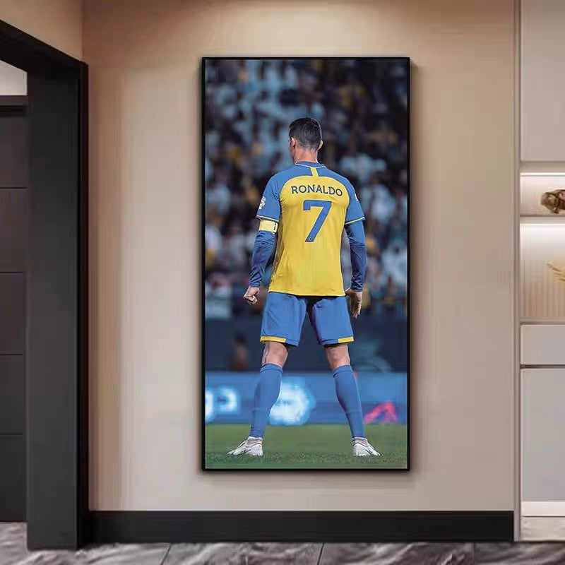 Cristiano Ronaldo CR7 Al Nassr Football Wall Art Poster Sports Decor for Entryway Hallway Living Room