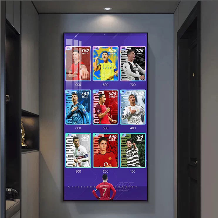 Cristiano Ronaldo Career Timeline Football Wall Art Poster Portugal Manchester United Real Madrid Al Nassr Legend Decor