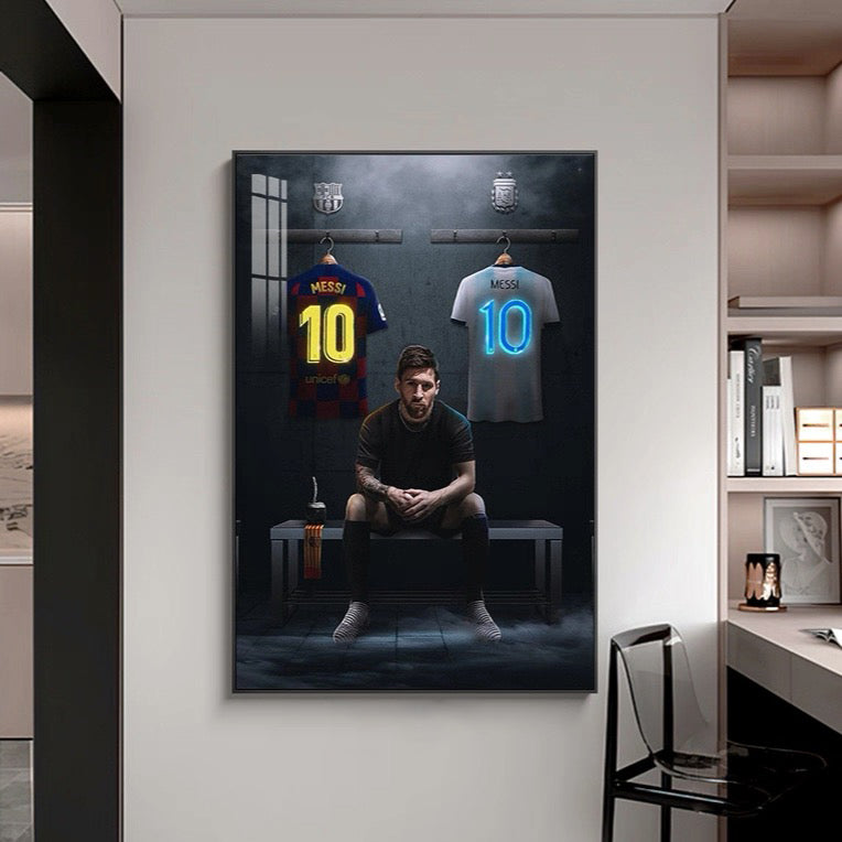 Messi vs Ronaldo Iconic Jersey Wall Art Poster Football Legends Duo