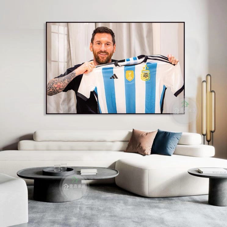 Lionel Messi Argentina 2022 FIFA World Cup Champions Poster – Trophy Celebration Football Wall Art