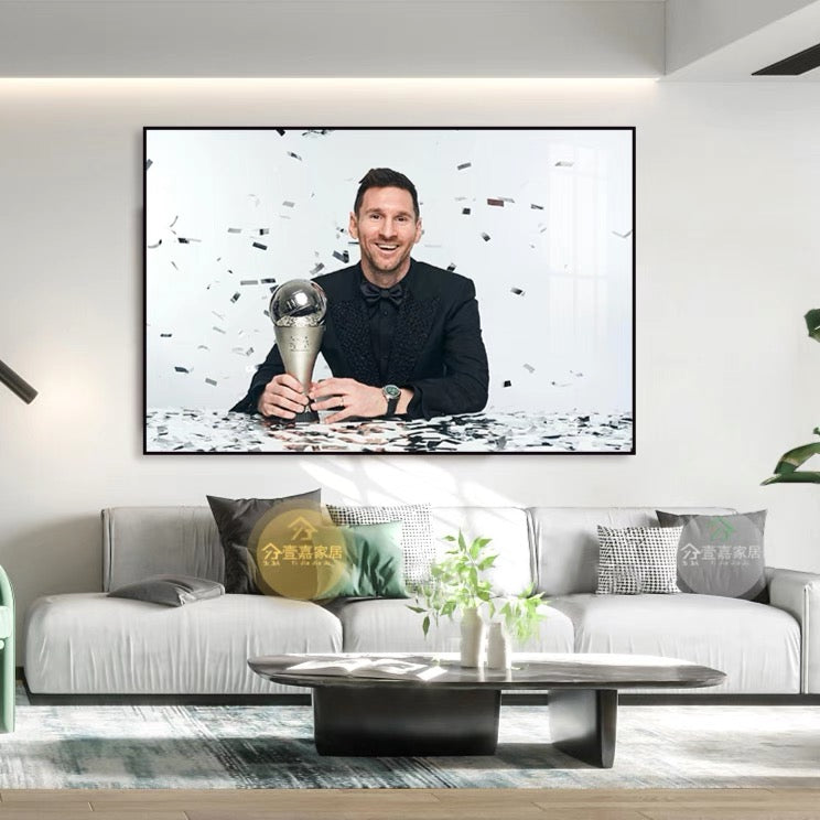 Lionel Messi Argentina 2022 FIFA World Cup Champions Poster – Trophy Celebration Football Wall Art