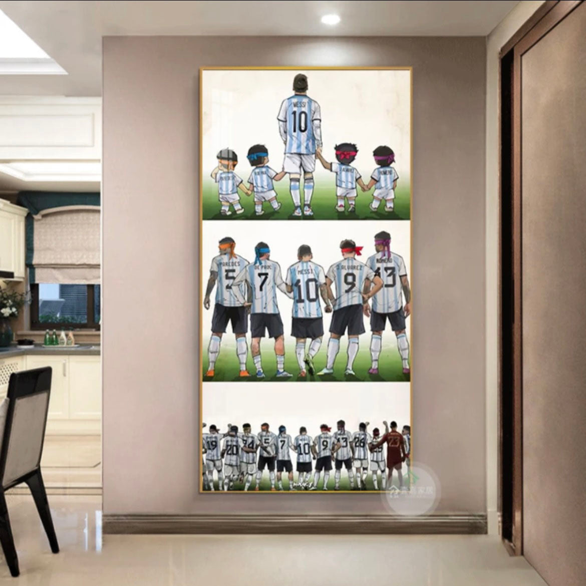 Lionel Messi Argentina 2022 World Cup Champions Poster Wall Art – Trophy Celebration Football Decor
