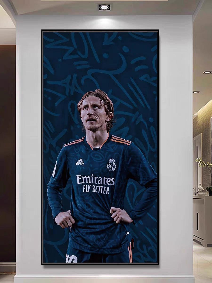 Luka Modric Real Madrid - Vertical 1:2 WallArt - Crystal Porcelain Painting - Aluminum Frame