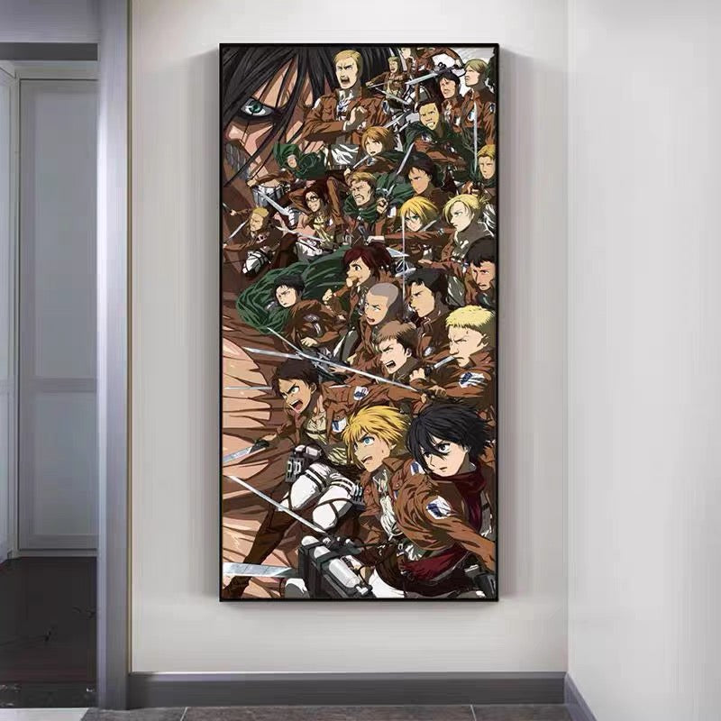 Attack on Titan（Hajime Isayama）WALL ART - Crystal Porcelain Painting - Aluminum Frame