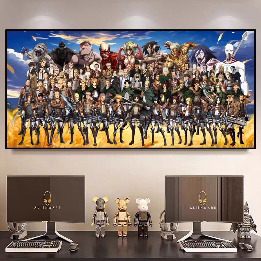 Attack on Titan（Hajime Isayama）WALL ART - Crystal Porcelain Painting - Aluminum Frame