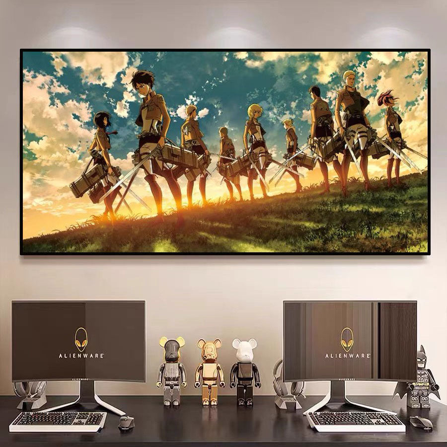 Attack on Titan（Hajime Isayama）WALL ART - Crystal Porcelain Painting - Aluminum Frame