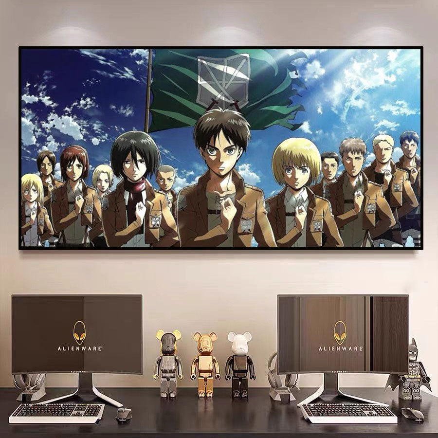Attack on Titan（Hajime Isayama）WALL ART - Crystal Porcelain Painting - Aluminum Frame