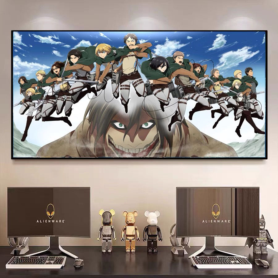 Attack on Titan（Hajime Isayama）WALL ART - Crystal Porcelain Painting - Aluminum Frame