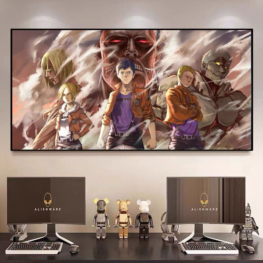 Attack on Titan（Hajime Isayama）WALL ART - Crystal Porcelain Painting - Aluminum Frame
