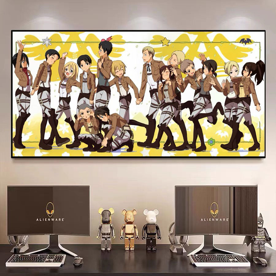 Attack on Titan（Hajime Isayama）WALL ART - Crystal Porcelain Painting - Aluminum Frame