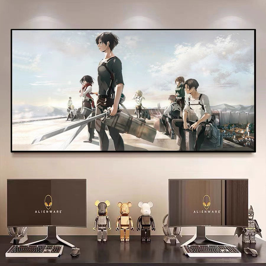 Attack on Titan（Hajime Isayama）WALL ART - Crystal Porcelain Painting - Aluminum Frame