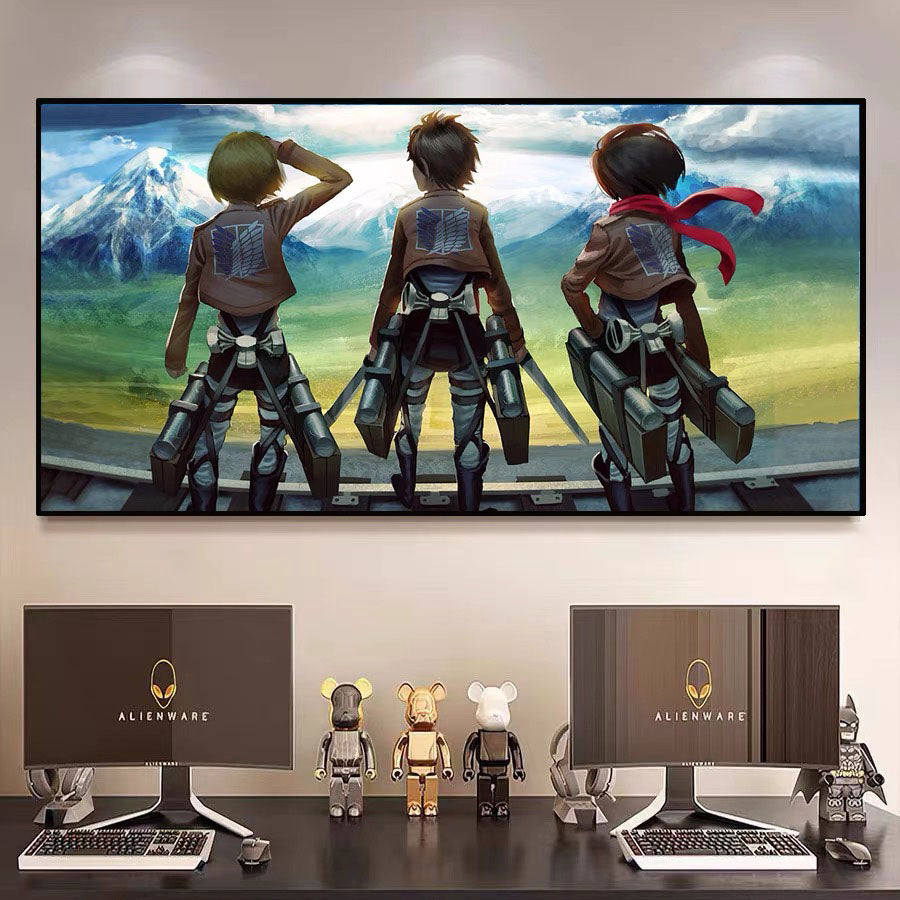 Attack on Titan（Hajime Isayama）WALL ART - Crystal Porcelain Painting - Aluminum Frame