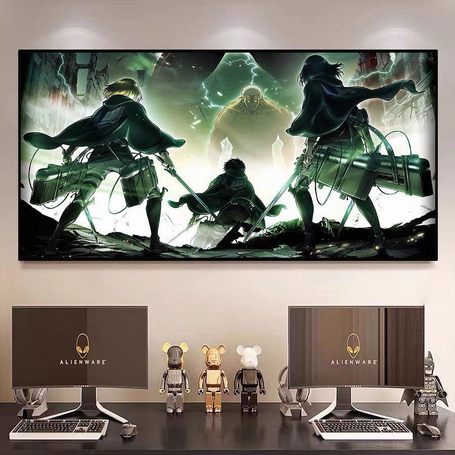 Attack on Titan（Hajime Isayama）WALL ART - Crystal Porcelain Painting - Aluminum Frame