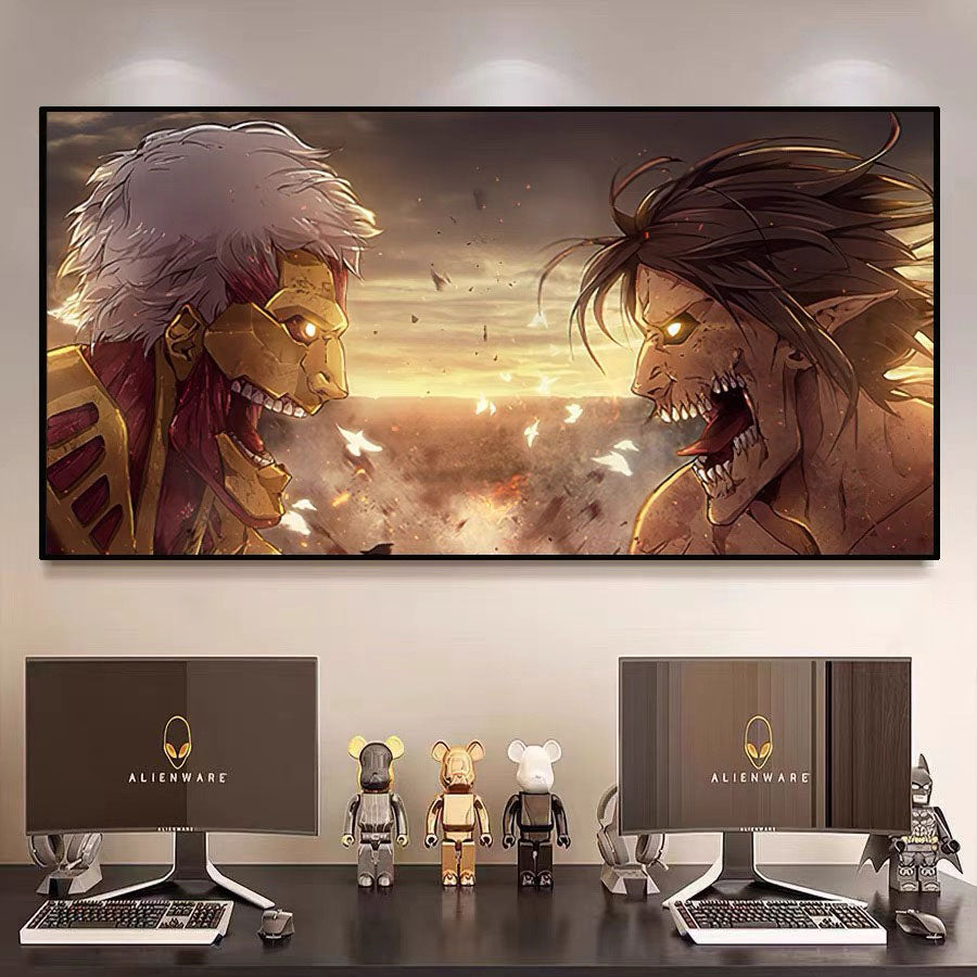 Attack on Titan（Hajime Isayama）WALL ART - Crystal Porcelain Painting - Aluminum Frame