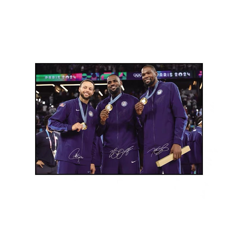 LeBron Curry Durant Team USA Olympics🥇 Vertical 2:3 WallArt