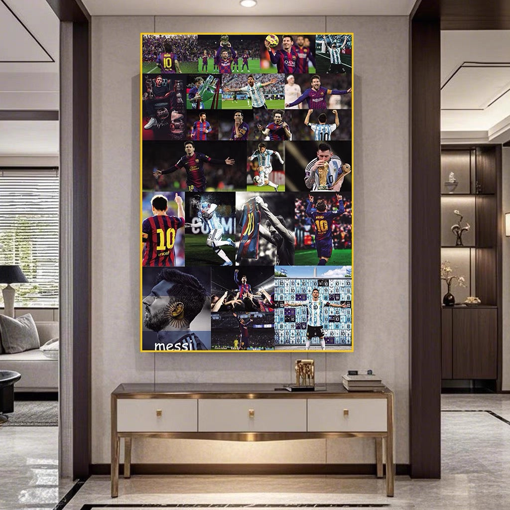 Lionel Messi Argentina 2022 World Cup Champions Poster – Trophy Lift Football Wall Art
