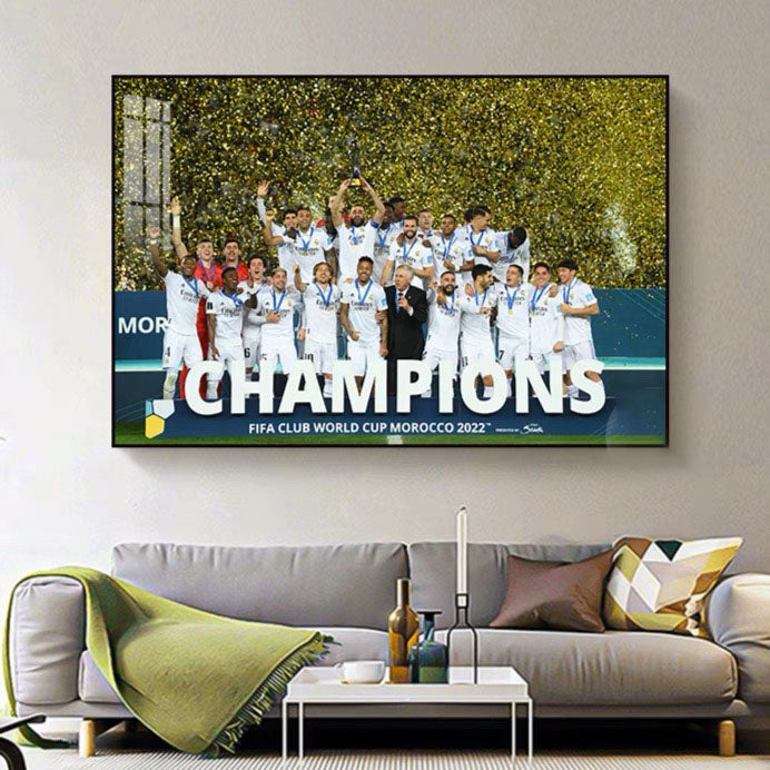 Real Madrid WALL ART - Crystal Porcelain Painting - Aluminum Frame