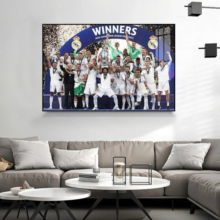 Real Madrid WALL ART - Crystal Porcelain Painting - Aluminum Frame