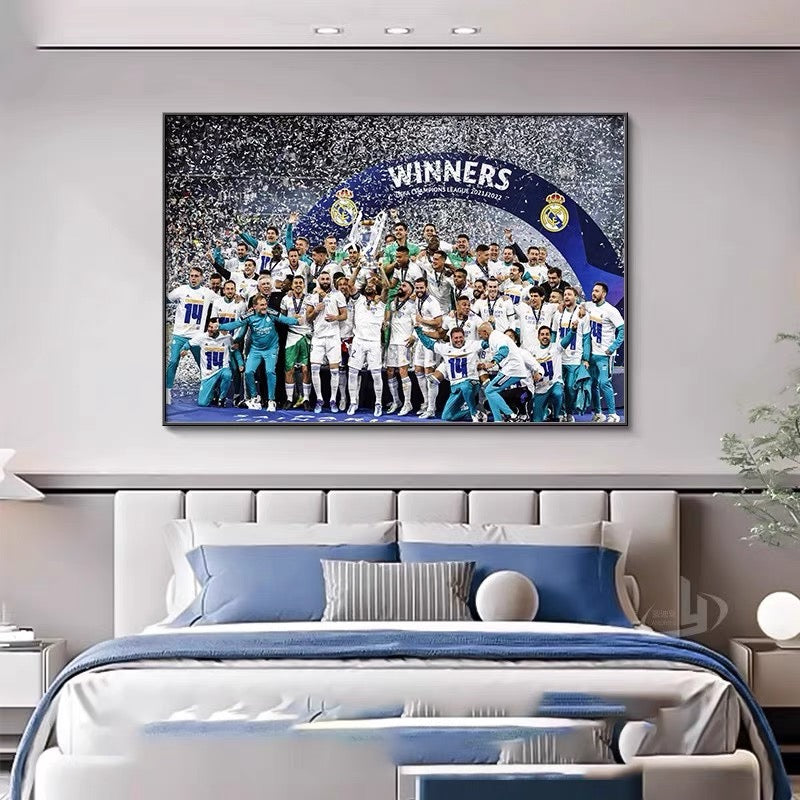 Real Madrid WALL ART - Crystal Porcelain Painting - Aluminum Frame