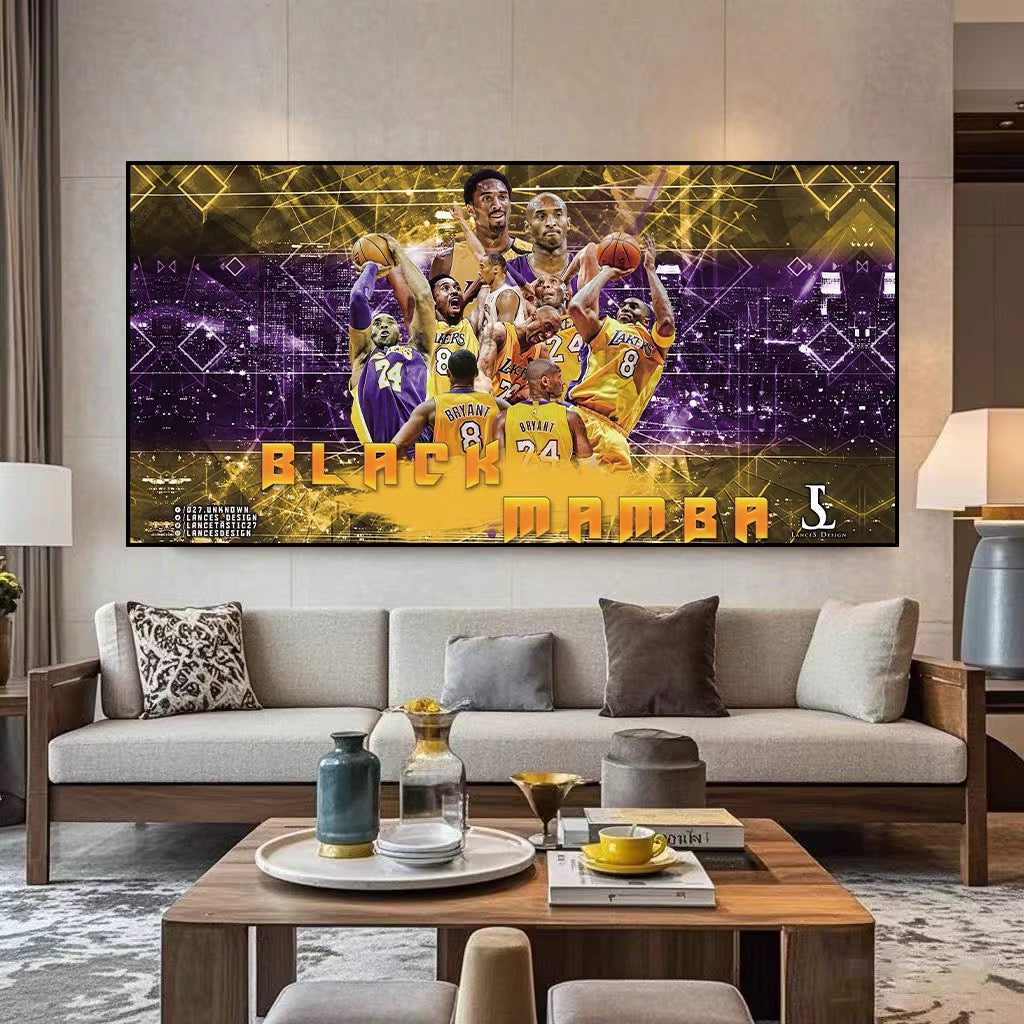 Kobe Bryant 🐍 Lakers Wall Art – Inspirational Basketball Poster for Living Room & Bedroom Decor