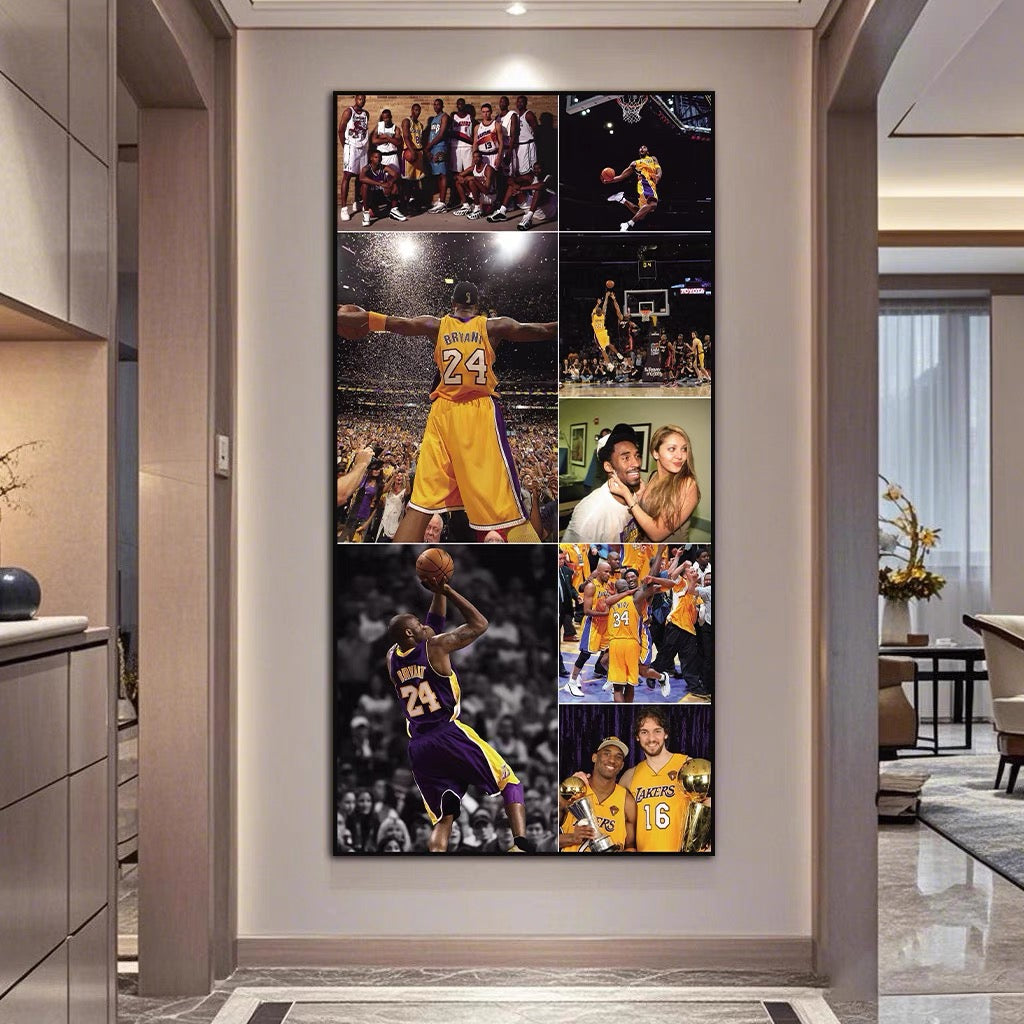 Kobe Bryant 🐍 Black Mamba Wall Art – Iconic Moments Tribute Poster | 81 PTS, Dunks & Game-Winning Shots