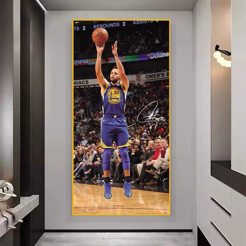 Stephen Curry - Vertical 1:2 WallArt - Crystal Porcelain Painting - Aluminum Frame