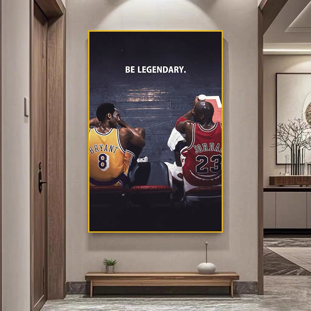 Michael Jordan × Kobe Bryant / LeBron James Wall Art – Basketball Legend Poster for Living Room & Bedroom Decor