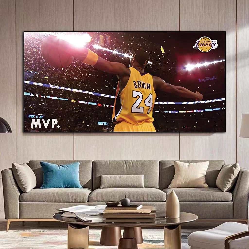 Kobe Bryant 🐍 No.24 Championship Celebration Wall Art – Basketball Tribute Poster for Living Room & Bedroom Decor