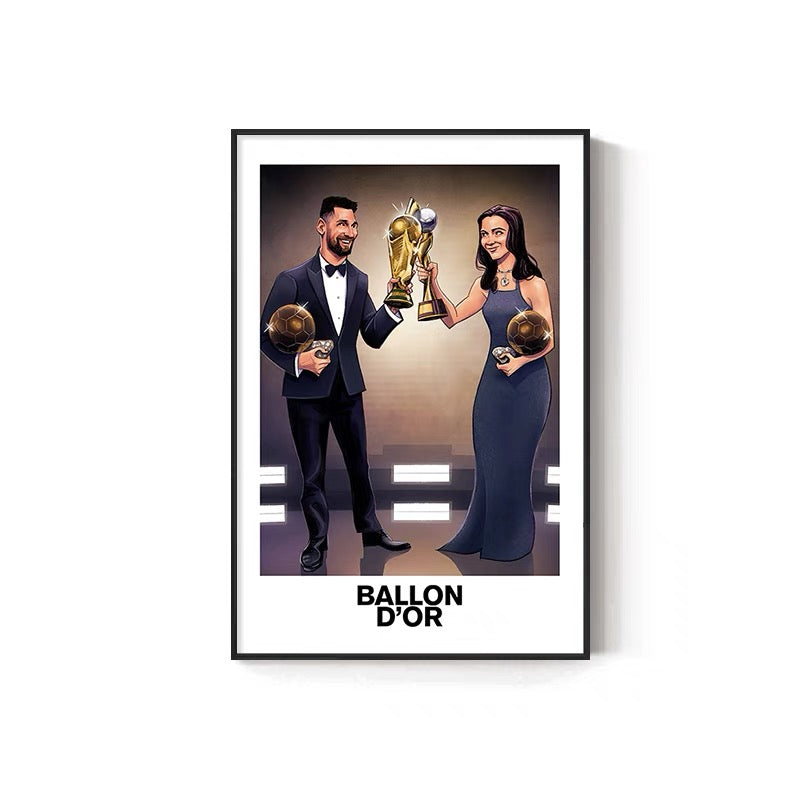 Lionel Messi 8 Ballon d'Or - Vertical 2:3 WallArt